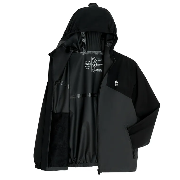 Cool Club, Przeciwdeszczowa kurtka chłopięca z kapturem, grafitowa