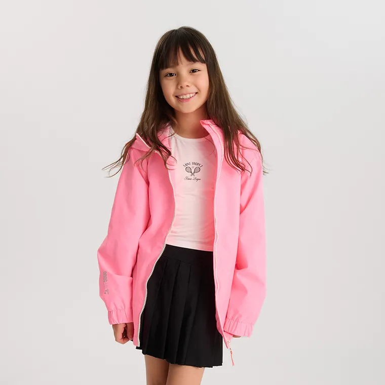 Cool Club, Przeciwdeszczowa kurtka dziewczęca z kapturem, różowa