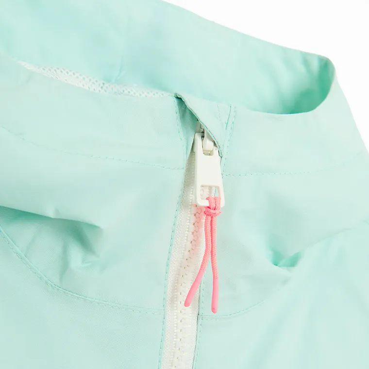 Cool Club, Przeciwdeszczowa kurtka dziewczęca z kapturem, turkusowa