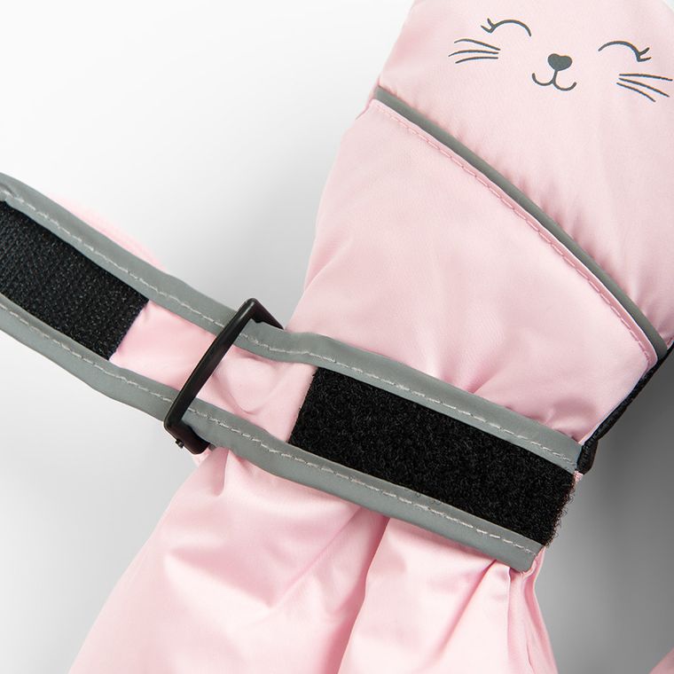 Cool Club, Rękawiczki narciarskie dziewczęce na sznurku, różowe