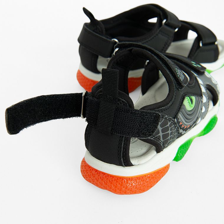 Cool Club, Sandały chłopięce, czarne, świecąca podeszwa