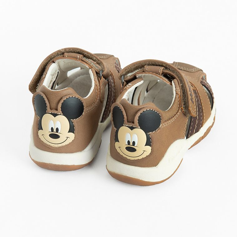 Cool Club, Sandały chłopięce, pachnące, brązowe, Zdrowa Stopa, podeszwa Bio-Flex, Myszka Miki