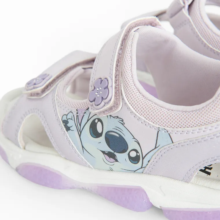 Cool Club, Sandały dziewczęce, fioletowe, świecąca podeszwa, skórzana wkładka, Lilo i Stitch
