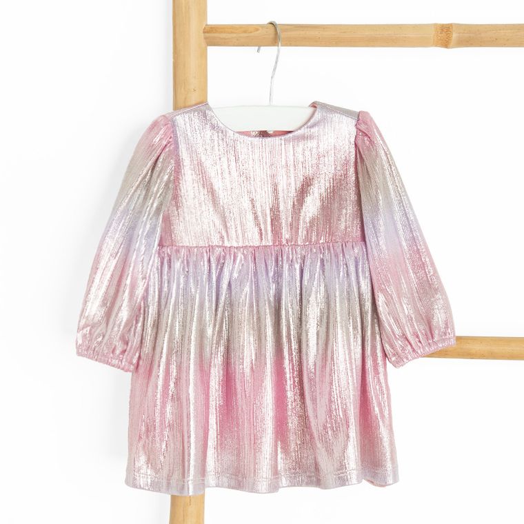 Cool Club, Sukienka dziewczęca z długim rękawem, różowo-złota