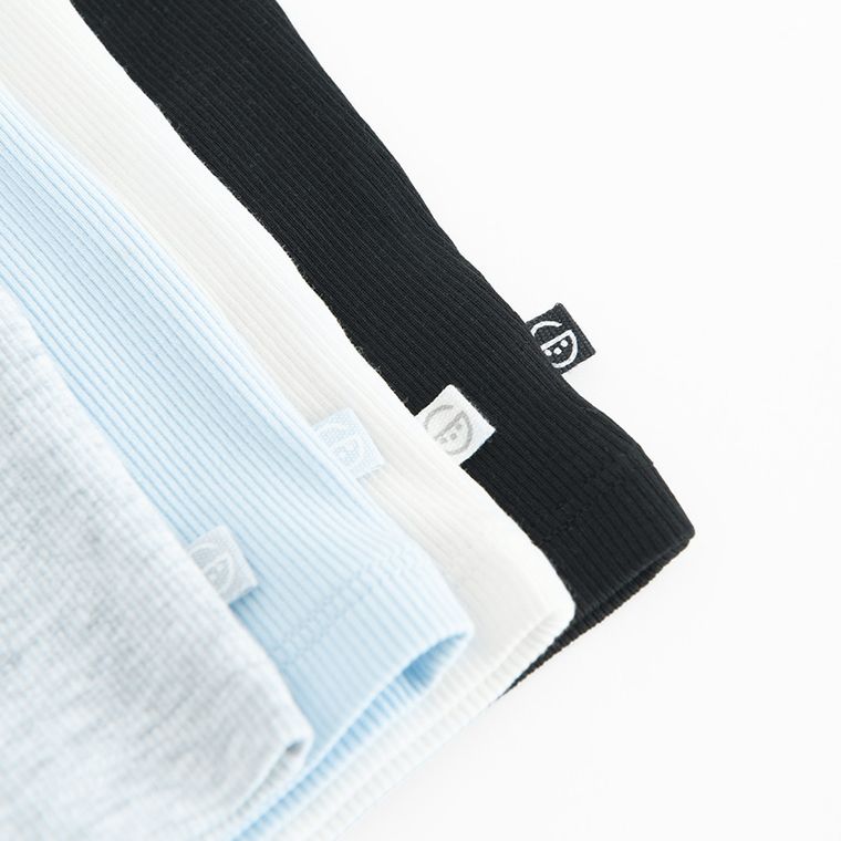 Cool Club, T-shirt dziewczęcy bez rękawów, prążkowany, mix, zestaw, 4 szt.