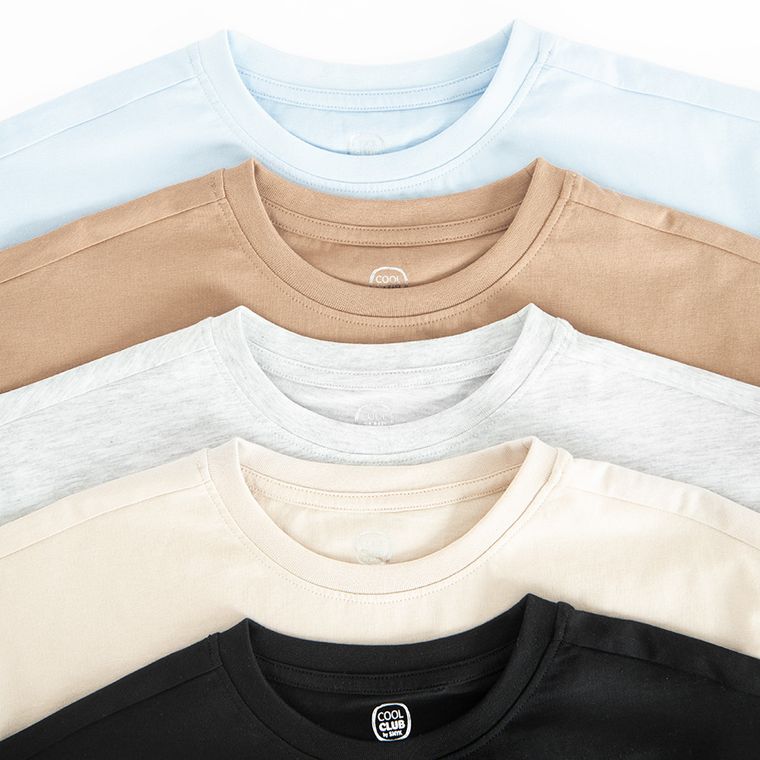 Cool Club, T-shirt dziewczęcy, crop top, mix, zestaw, 5 szt.