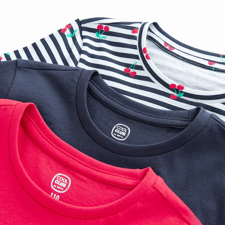 Cool Club, T-shirt dziewczęcy, mix, zestaw, 3 szt.