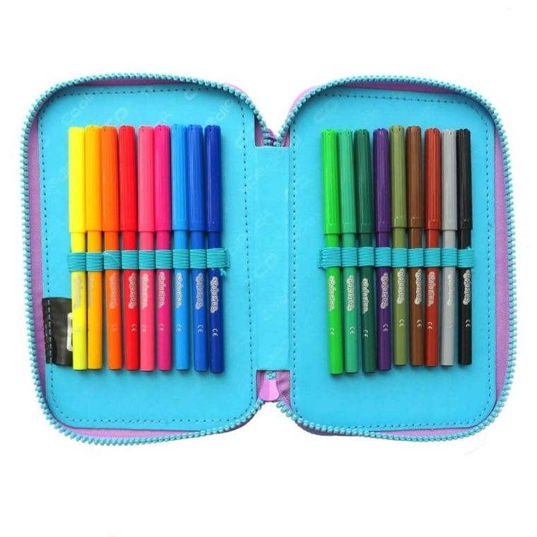 CoolPack, Jumper 3, piórnik rozkładany, potrójny, z wyposażeniem, Gradient Blueberry