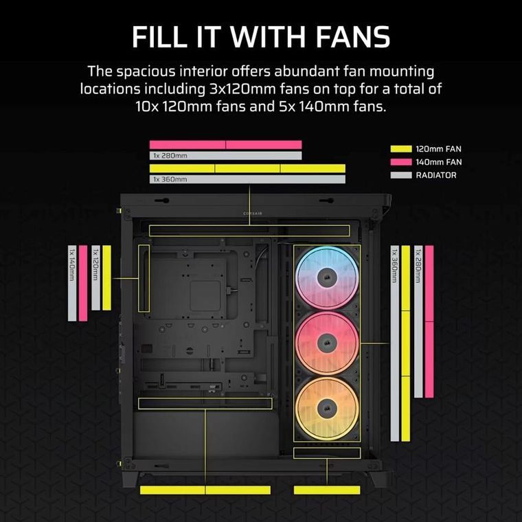 Corsair, obudowa, FRAME 4500X LX-R RGB, Black, Mid Tower ATX