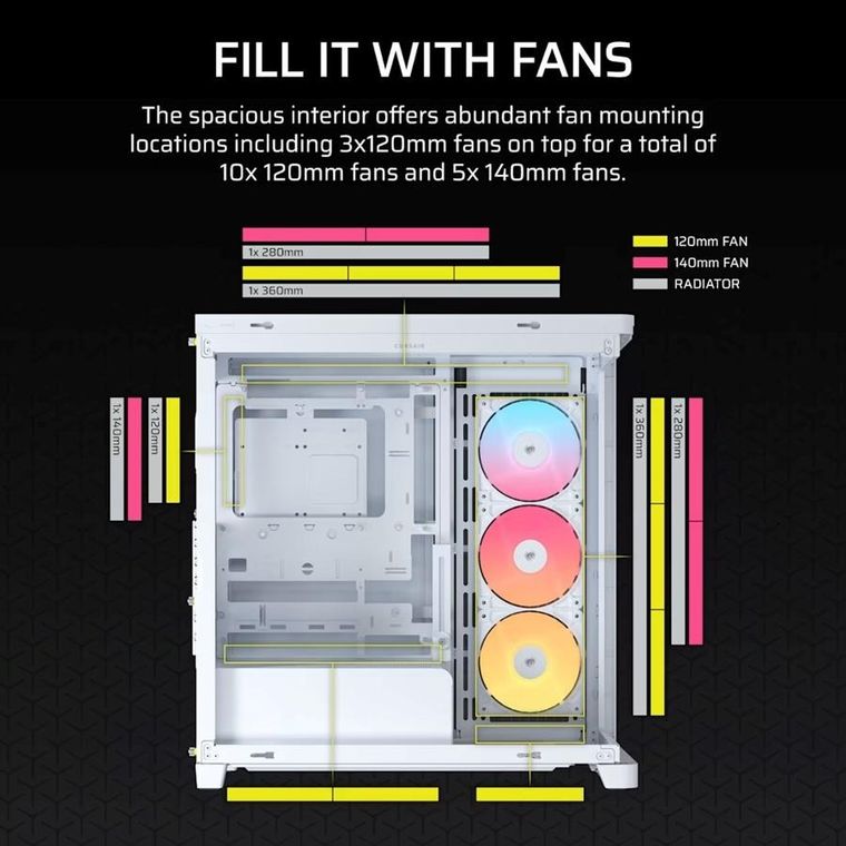 Corsair, obudowa, FRAME 4500X RS-R ARGB, biała, Mid Tower ATX