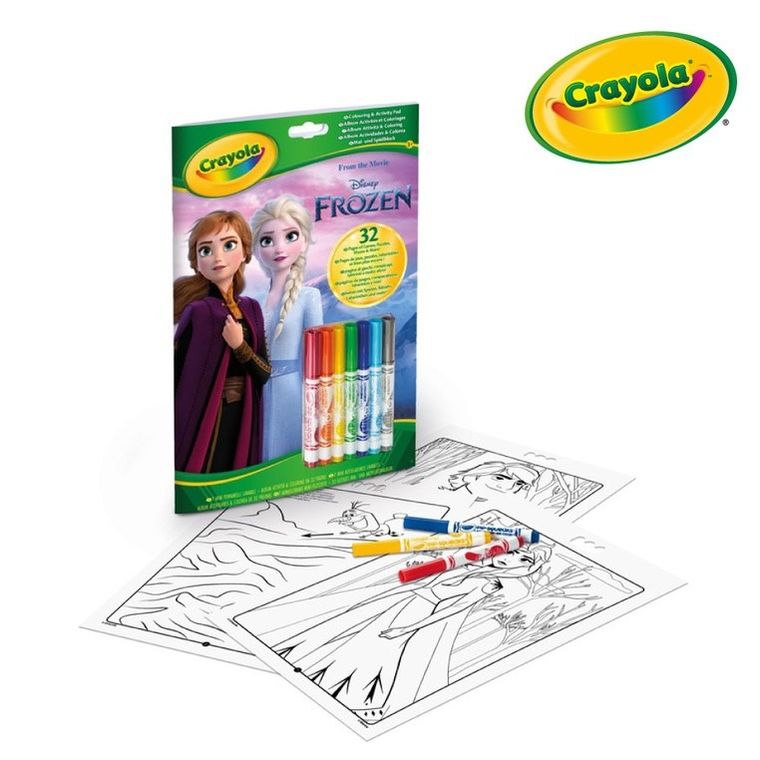 Crayola, Kraina Lodu, kolorowanka z łamigłówkami i flamastrami