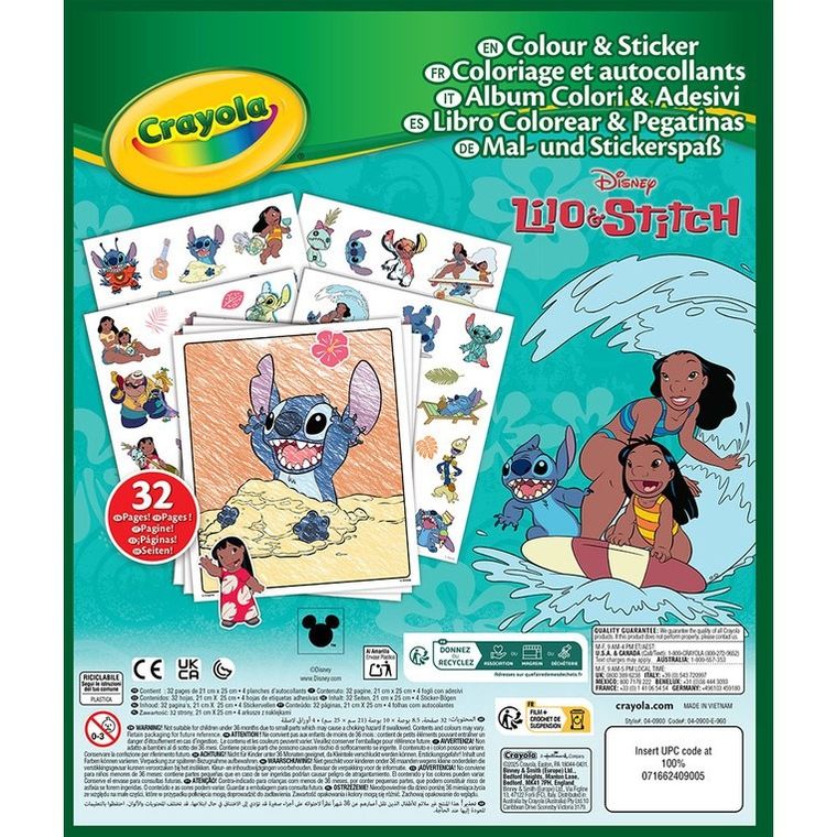 Crayola, Lilo i Stitch, kolorowanka z naklejkami