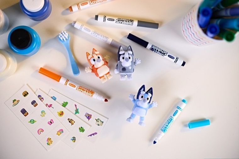 Crayola, Washimals, Bluey, figurki do kolorowania zmywalnymi flamastrami, 4 szt.