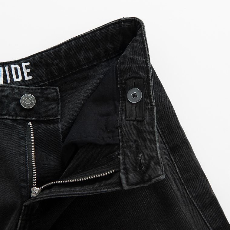 Czarne spodnie jeansowe cargo wide Cool Club