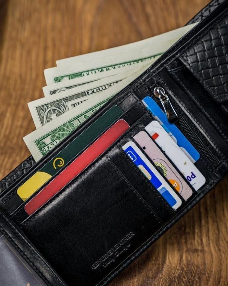 Czarny portfel męski skórzany, Forever Young