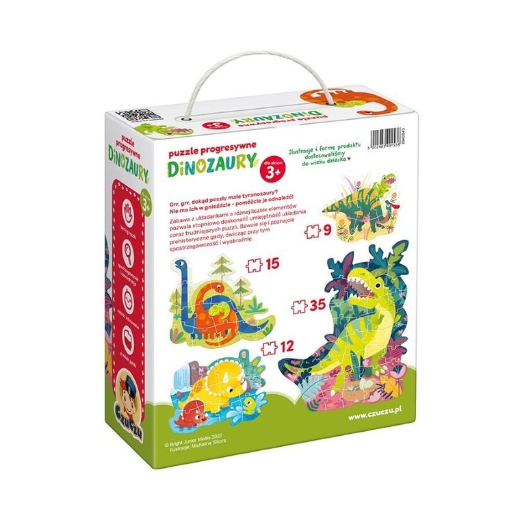 CzuCzu, Dinozaury, puzzle progresywne 4w1, 3+
