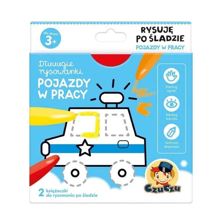 CzuCzu, Dłuuugie rysowanki, Pojazdy w pracy, książeczka edukacyjna, 3+
