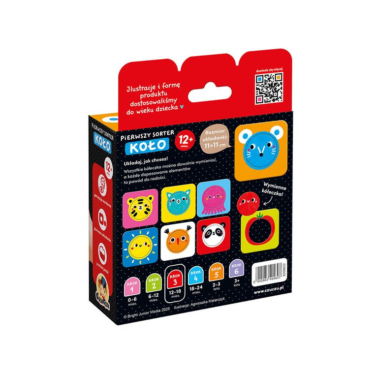 CzuCzu, Pierwszy sorter, Koło, pierwsze puzzle, 12m+