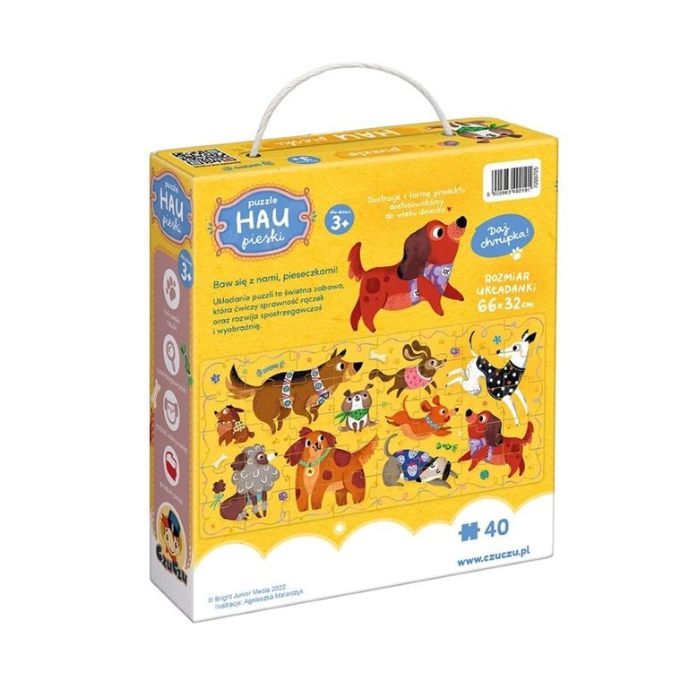 CzuCzu, puzzle, Hau Pieski, 40 elementów, 3+