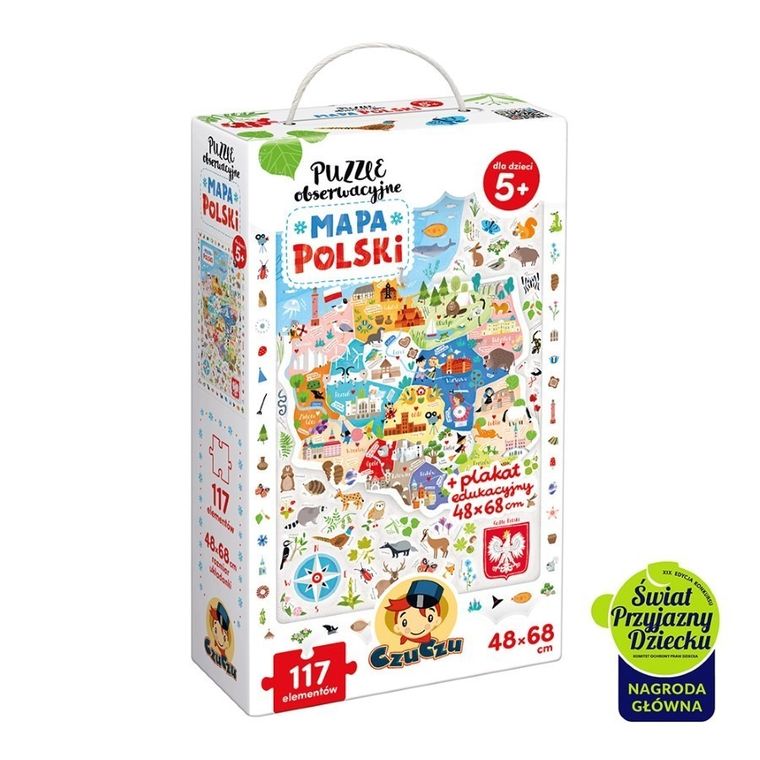 CzuCzu, puzzle obserwacyjne, Mapa Polski, 117 elementów