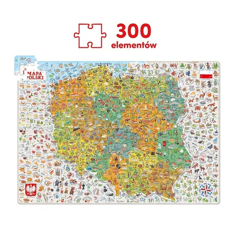 CzuCzu, puzzle odkrywcy, Mapa Polski, 300 elementów