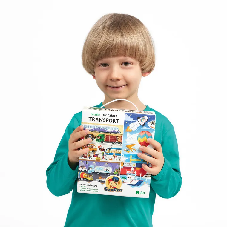CzuCzu, Tak działa transport, puzzle, 60 elementów, gra, 4+