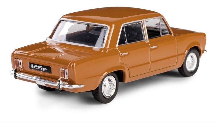 Daffi, Kolekcja Polskiej Motoryzacji, Fiat 125p, pojazd, model metalowy, brązowy, 1:43