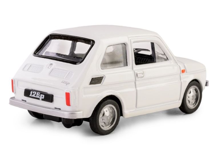 Daffi, Kolekcja Polskiej Motoryzacji, Fiat 126p, pojazd, model metalowy, biały, 1:43