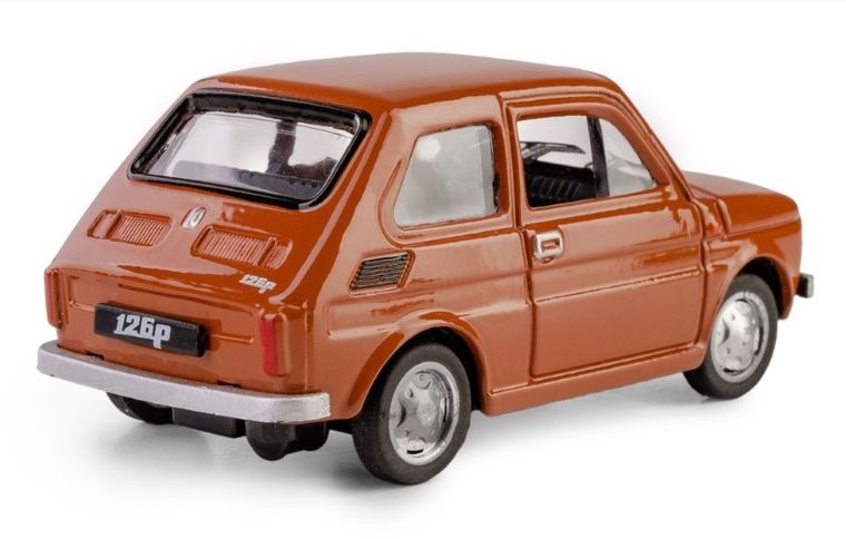 Daffi, Kolekcja Polskiej Motoryzacji, Fiat 126p, pojazd, model metalowy, brązowy, 1:43