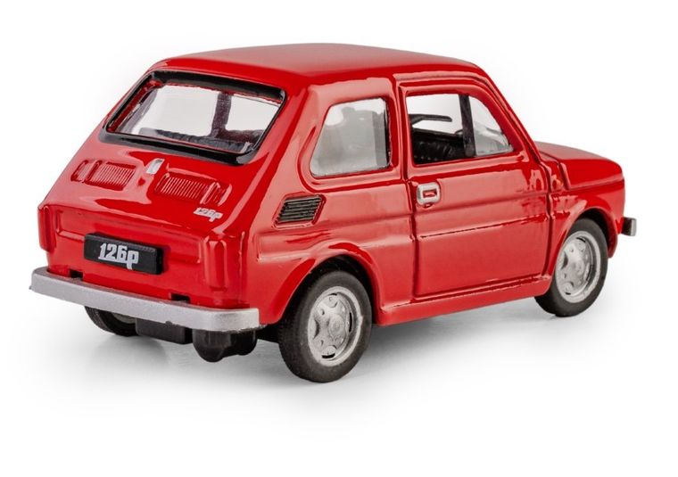 Daffi, Kolekcja Polskiej Motoryzacji, Fiat 126p, pojazd, model metalowy, czerwony, 1:43