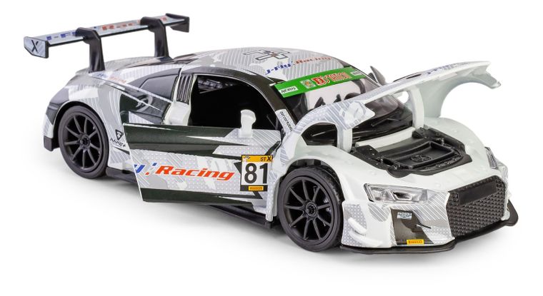 Daffi, RMZ Hobby, Audi R8 LMS GT3 2018 #81, pojazd, interaktywny model metalowy, 1:32