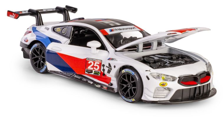 Daffi, RMZ Hobby, BMW M8 GTE 2018 #25, pojazd, interaktywny model metalowy, 1:32