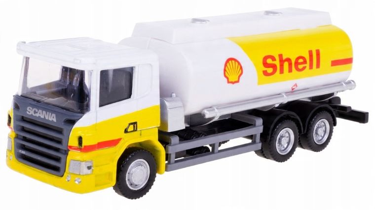 Daffi, Scania Shell, cysterna krótka, pojazd, model metalowy, 1:64