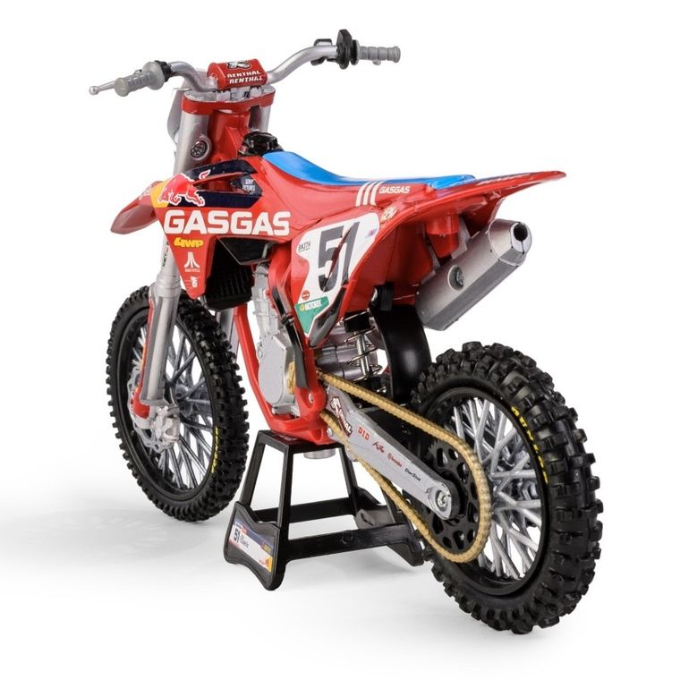 Daffi, Troylee Designs Red Bull Gasgas MC450F 2020 Factory Racing Team Bike Rider: Justin Barcia No.51, motocykl, model metalowy, 1:12