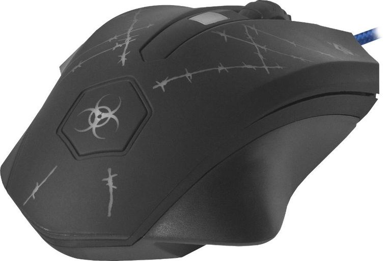 Defender, Forced, mysz przewodowa, Gm-020l 800/1800/2400/3200 Dpi, 6p + podkładka + gra, 52020