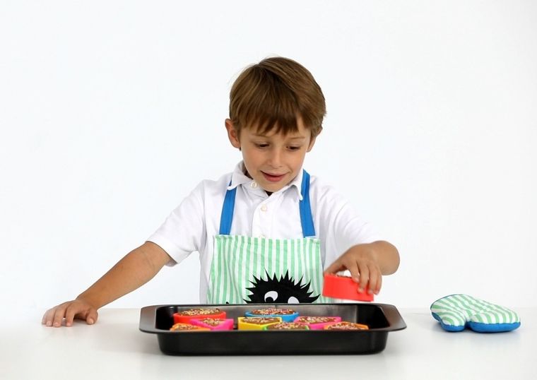 Dena, ludzik i domek, klocki silikonowe, blue