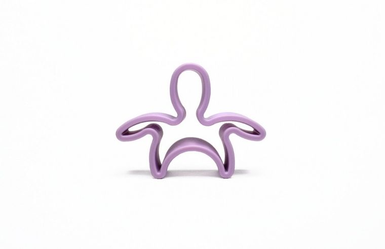 Dena, ludzik i domek, klocki silikonowe, violet pastel