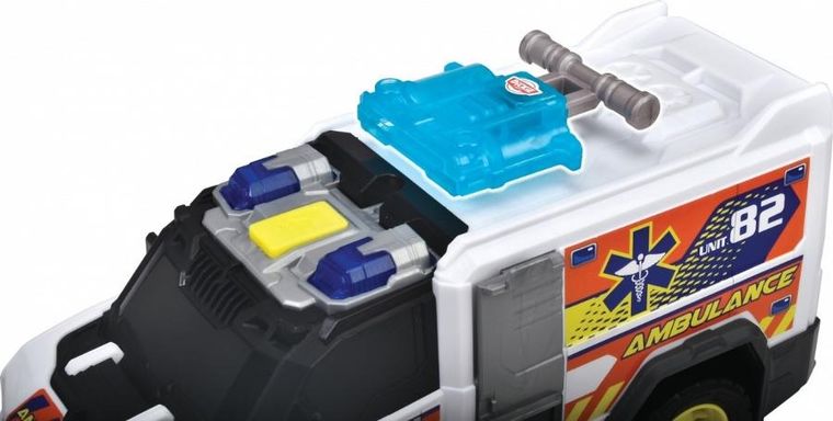 Dickie, ambulans, pojazd ratunkowy, światło i dźwięk, biały, 30 cm