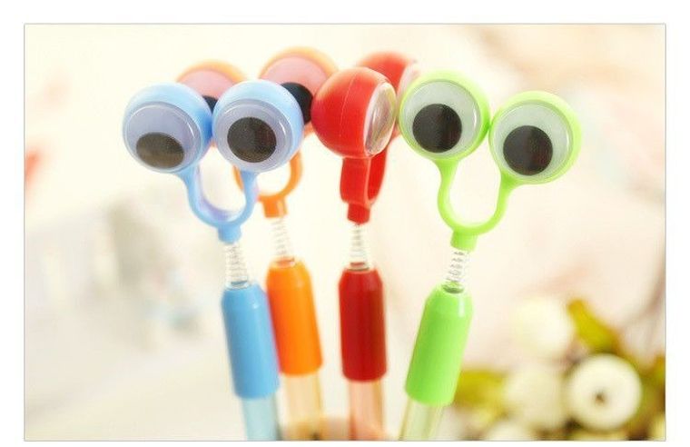 Długopis z wielkimi oczami, niebieski