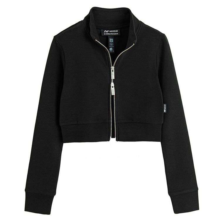 Dopasowana bluza sportowa crop z rozpięciem NOWEAR