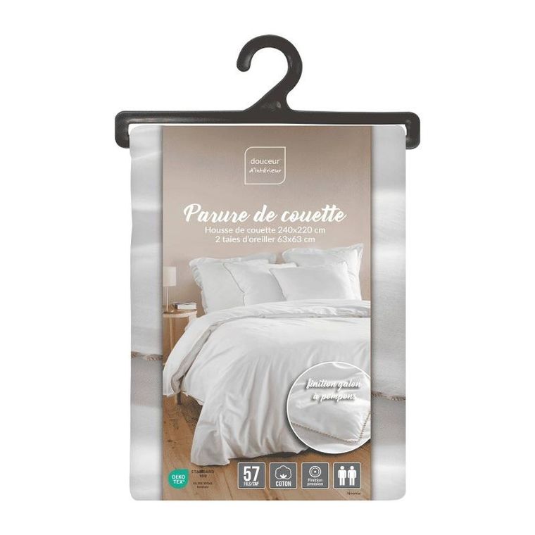 Douceur d'intérieur, komplet pościeli z ozdobnym brzegiem, Noemie, 240-220 cm