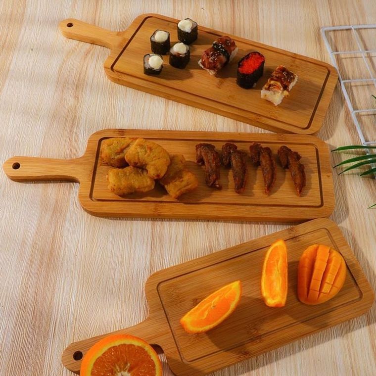 Drewniana deska do pizzy, prostokątna, mała