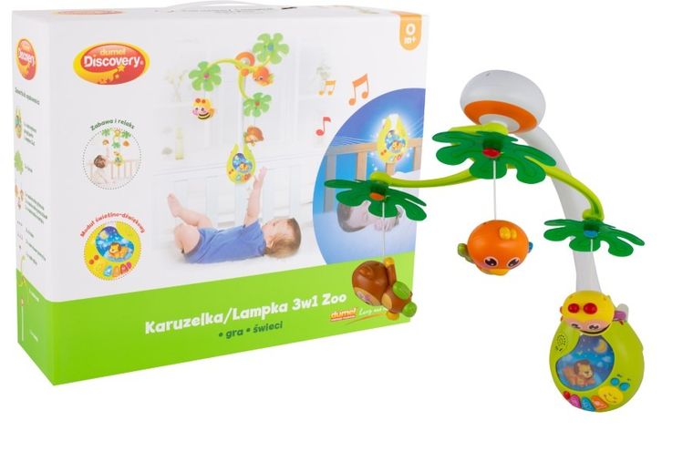Dumel Discovery, ZOO, karuzela, pozytywka, lampka, 3w1