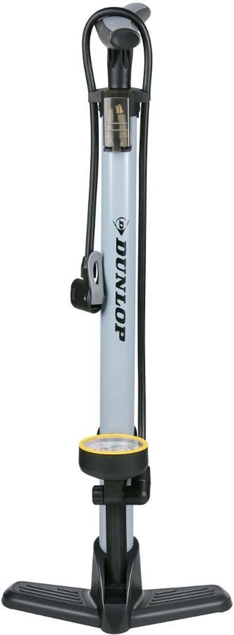 Dunlop, pompka warsztatowo-rowerowa, 230psi (16 bar) z manometrem, szara