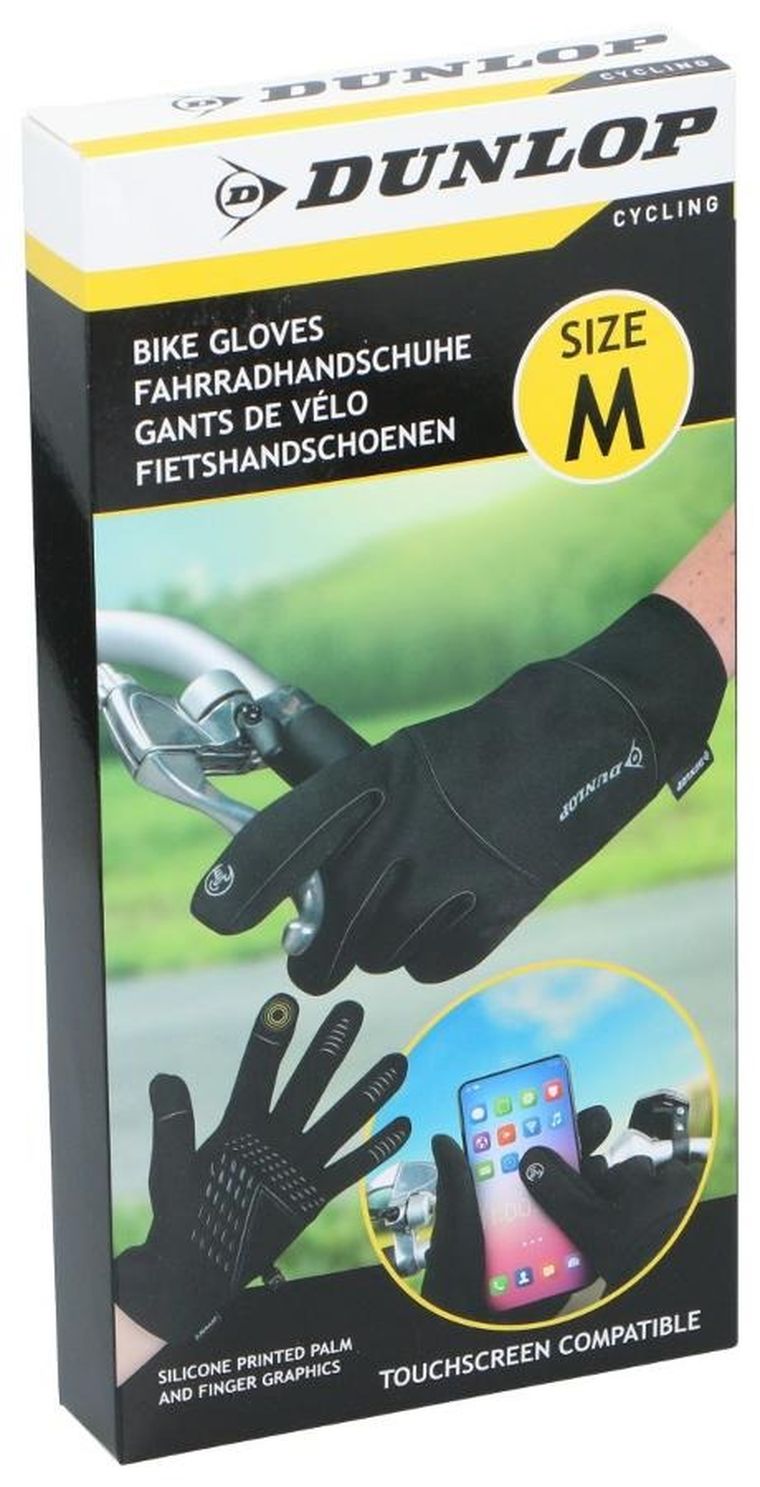 Dunlop, rękawiczki rowerowe ocieplane, touchscreen, senior, rozmiar M