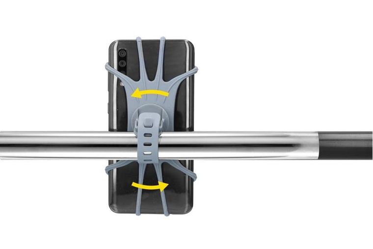 Dunlop, uchwyt na telefon silikonowy, obracany, szary