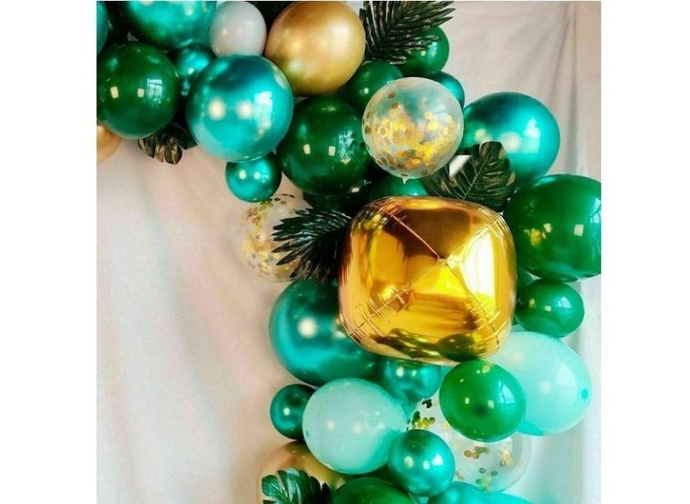 Duża girlanda balonowa, 142 balony, zielona