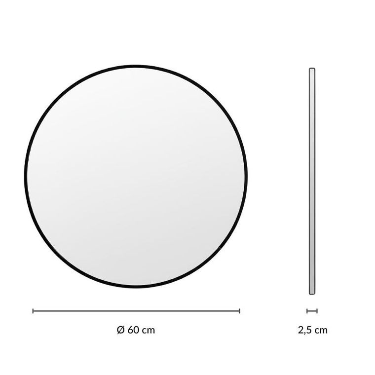 Edaxo, Loop, lustro ścienne, okrągłe, 60 cm