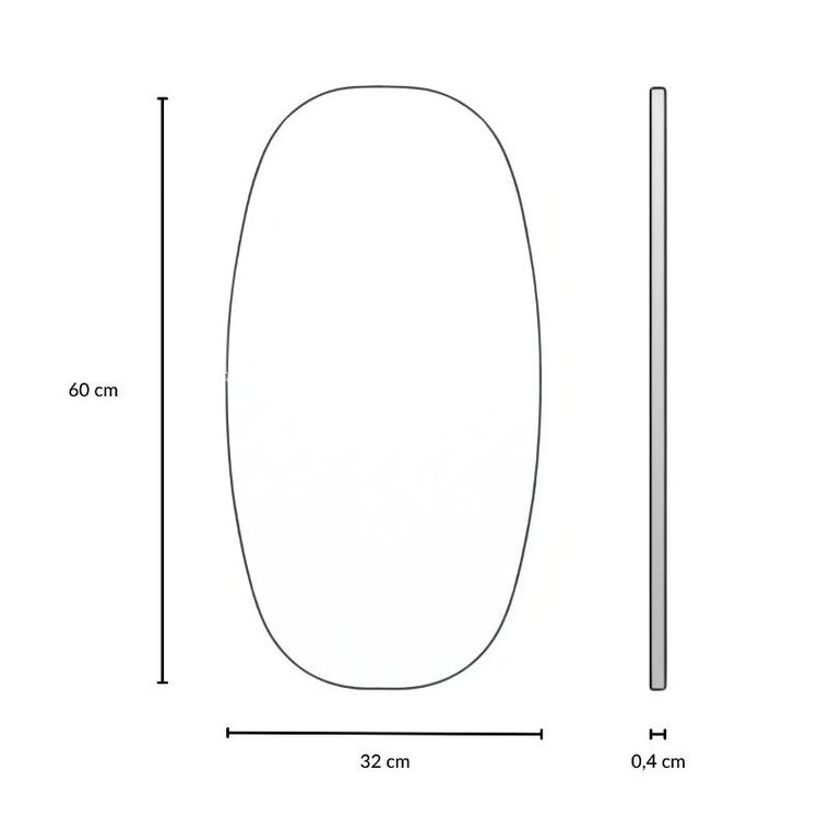 Edaxo, Ovyn, lustro wiszące, owalne, 60-32 cm