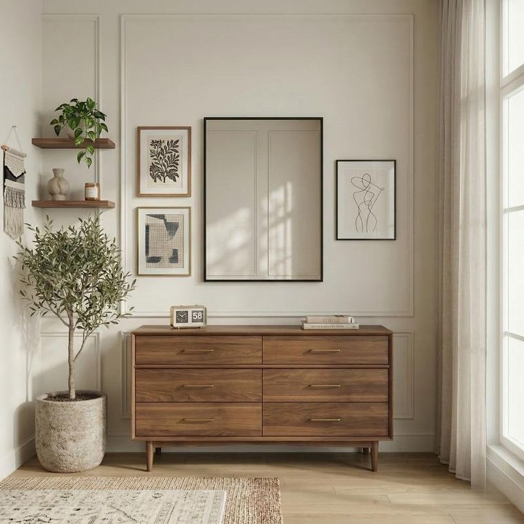 Edaxo, Skarp, lustro wiszące, prostokątne, 60-80 cm